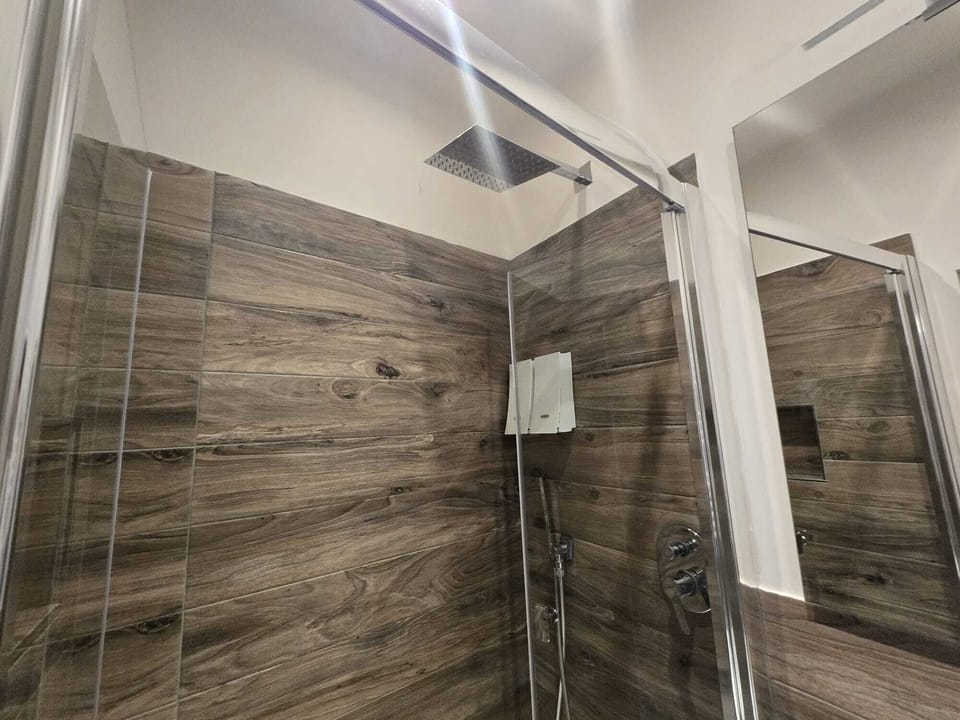 Shower, free toiletries, hair dryer, bidet