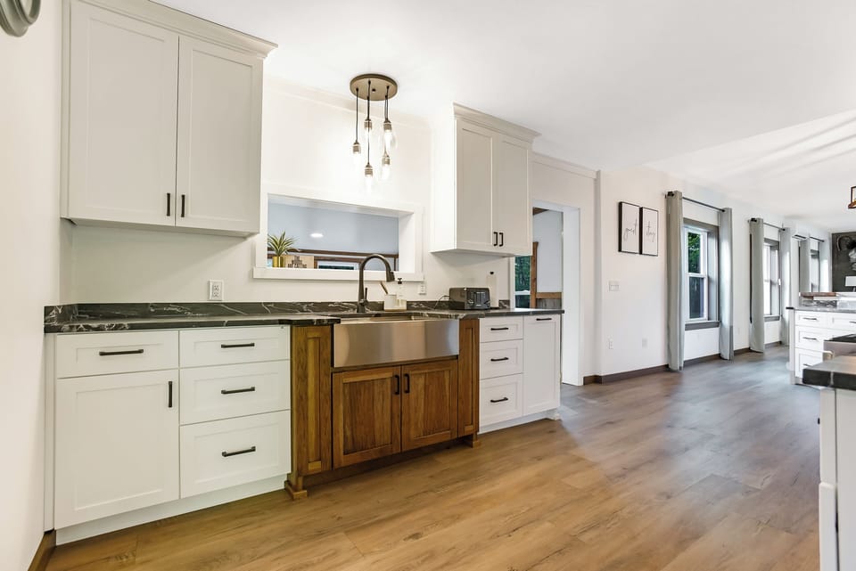 Plenty of countertop space is essential for cooking for large groups! Everything provided but food!
