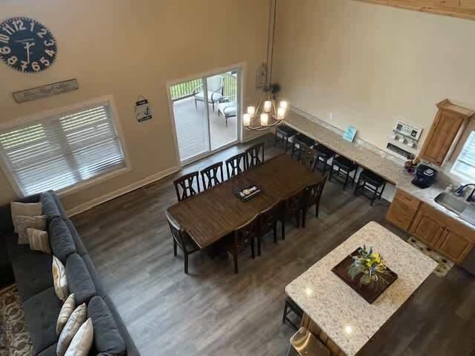 Areal view of the Kitchen and Dining Room