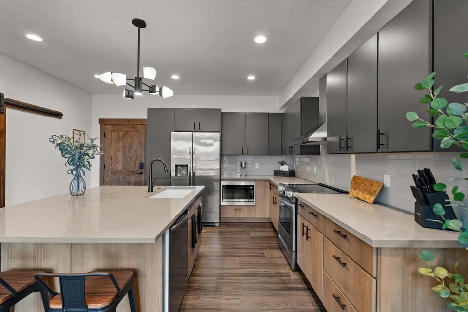 The fully stocked kitchen includes everything you need to feel right at home