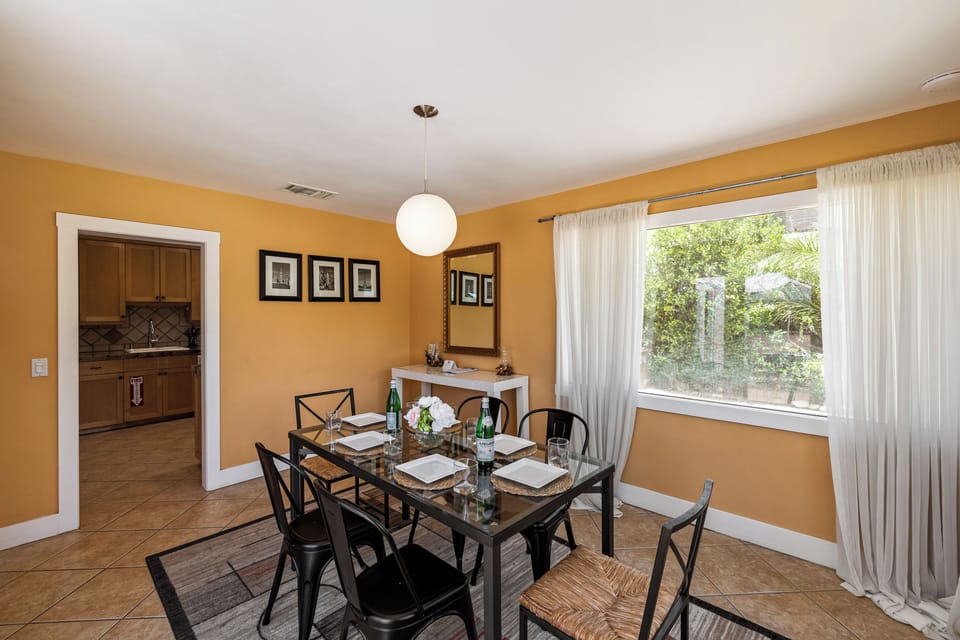 Enjoy meals in our illuminated dining area.