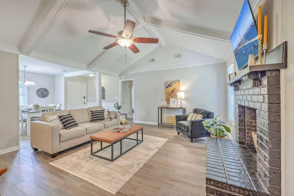 Living room with Roku TV