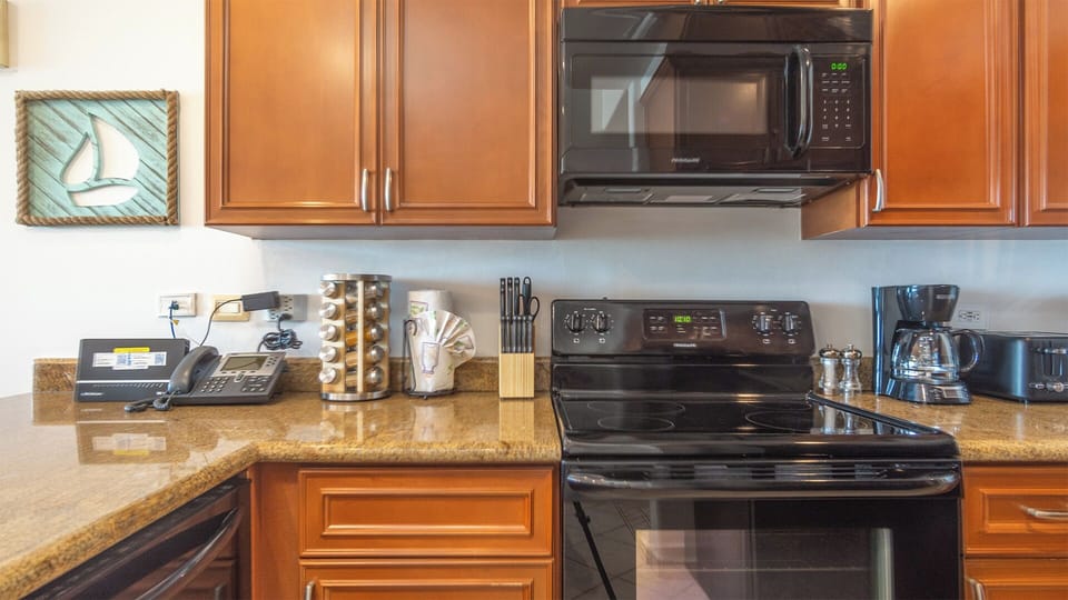 Close up of the counter in the kitchen.