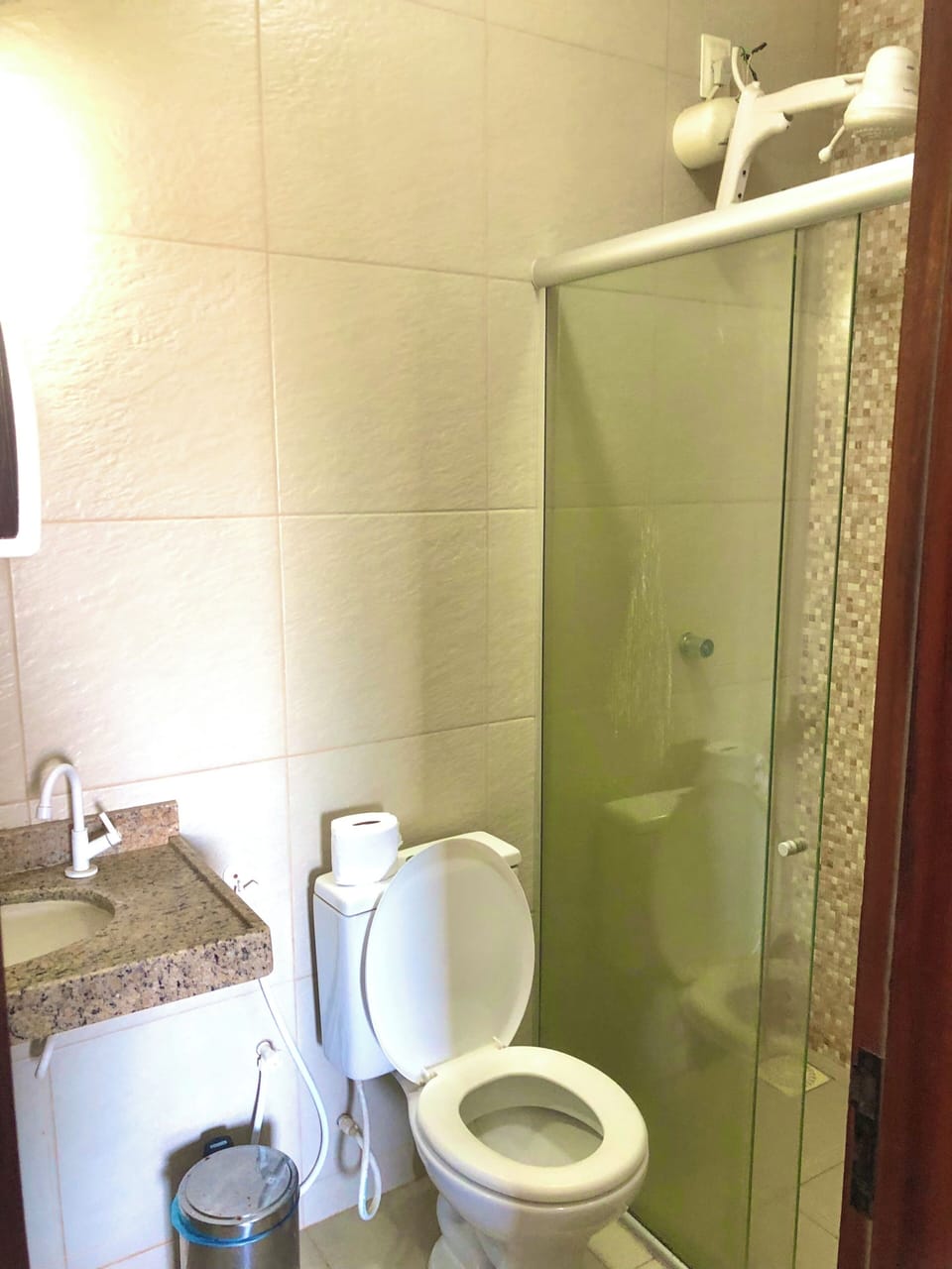 Comfort Double or Twin Room, Balcony, Pool View | Bathroom | Shower, towels, toilet paper