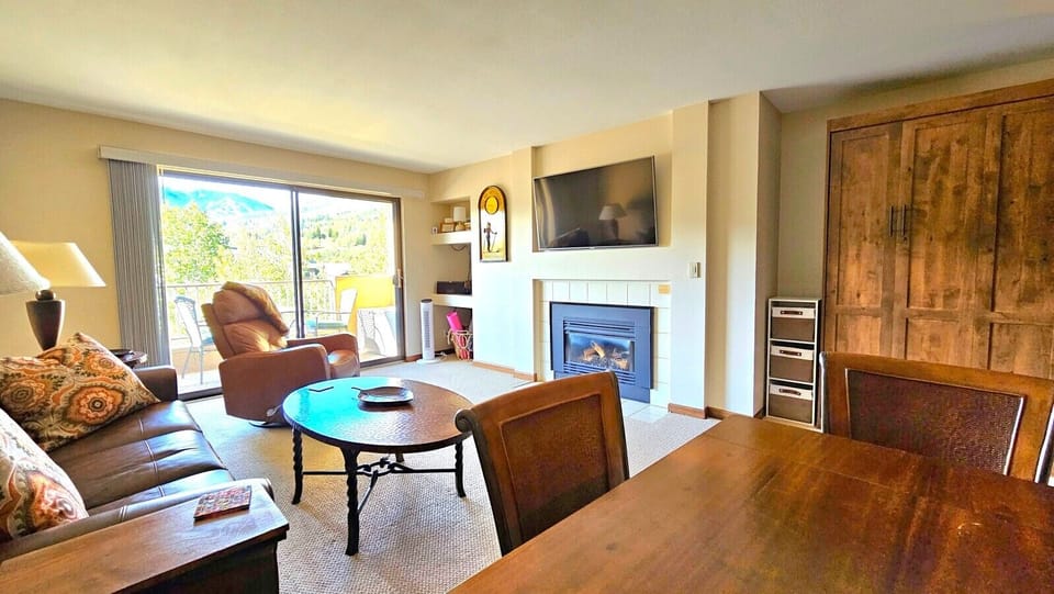 Cozy living area with modern fireplace