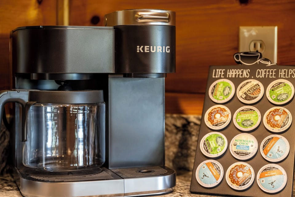 Keurig Duo coffee machine - provides versatility (coffee, tea, and hot cocoa). 
