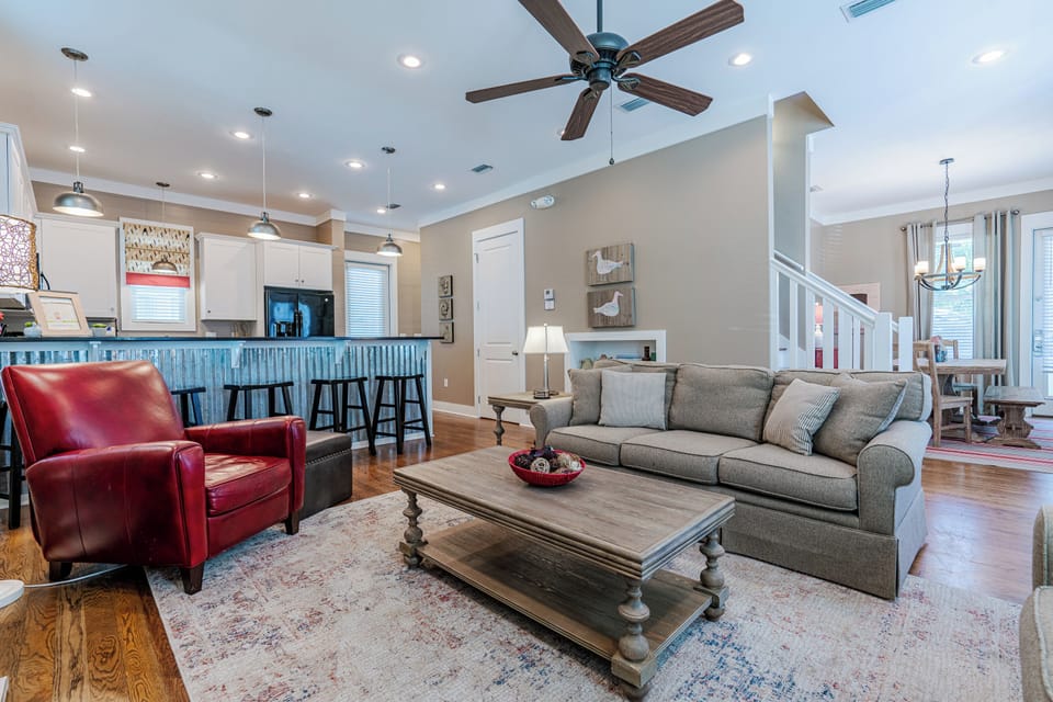 House, Multiple Beds, Pool Access, Pool View (Lifeguard Loop) | Living area | 42-inch flat-screen TV with digital channels