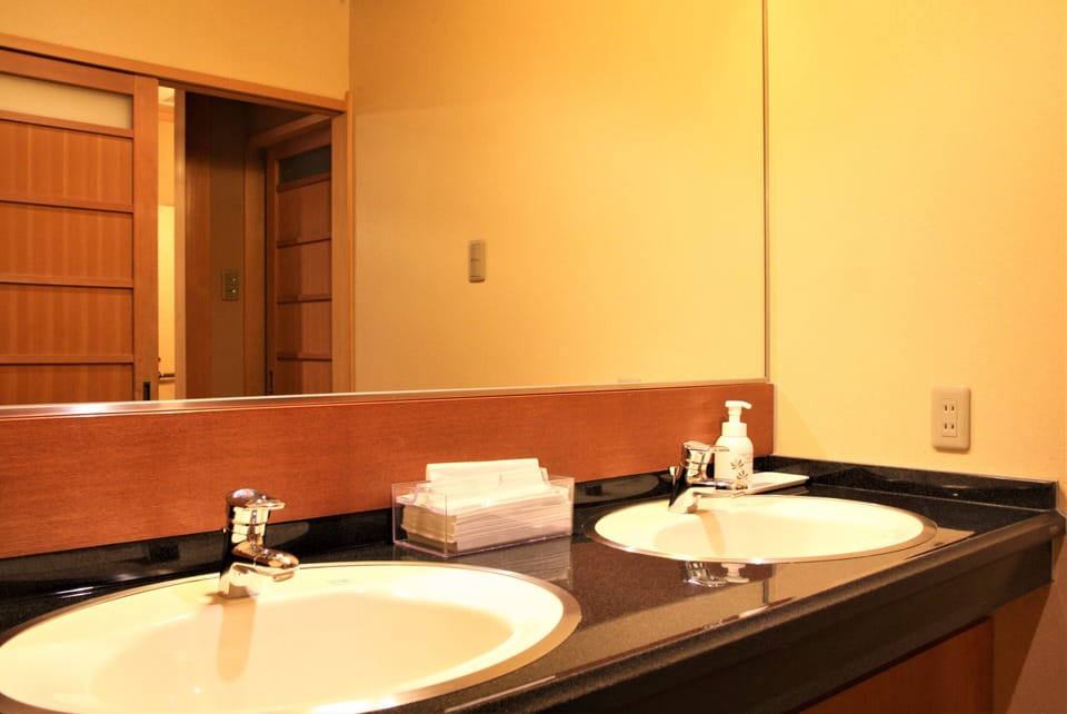 Family Room (16 Tatami-mats), Non Smoking, Sea View | Bathroom | Hair dryer, slippers, towels
