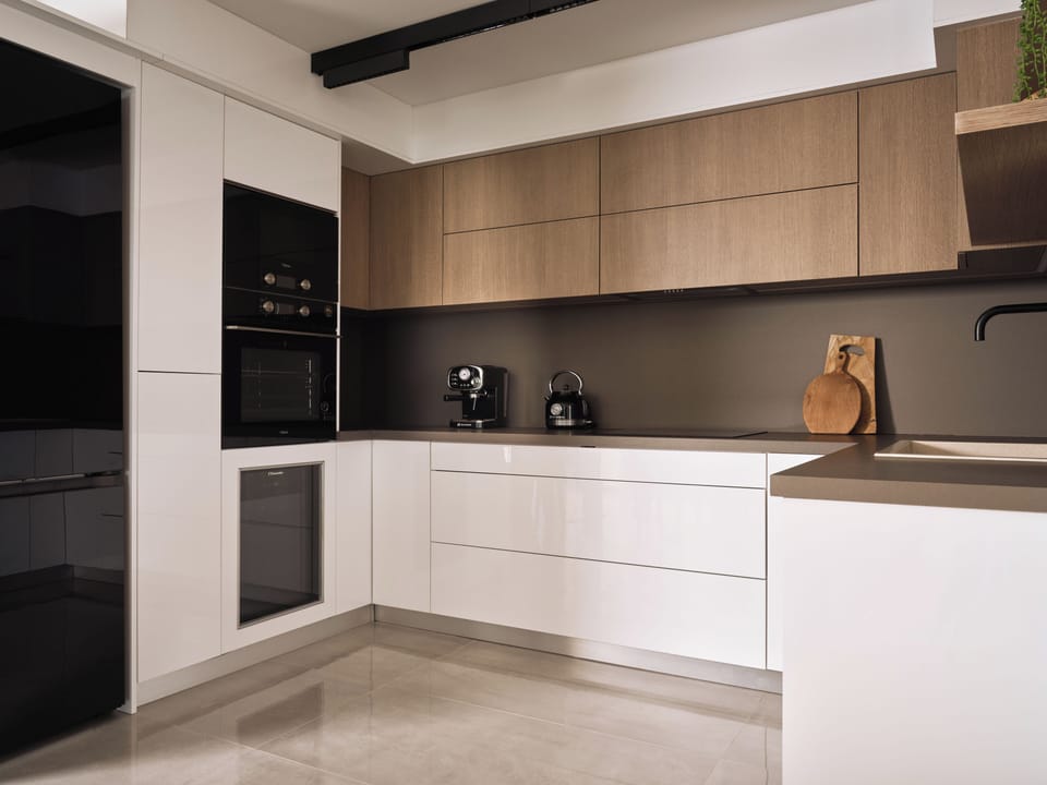 The indoor kitchen, impeccably appointed and fully equipped.