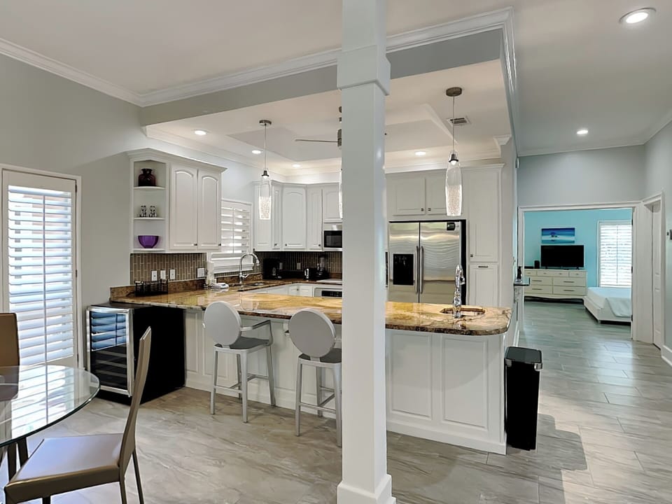House, Multiple Beds, Patio (Caribe by the Sea) | Private kitchen | Fridge, microwave, oven, stovetop