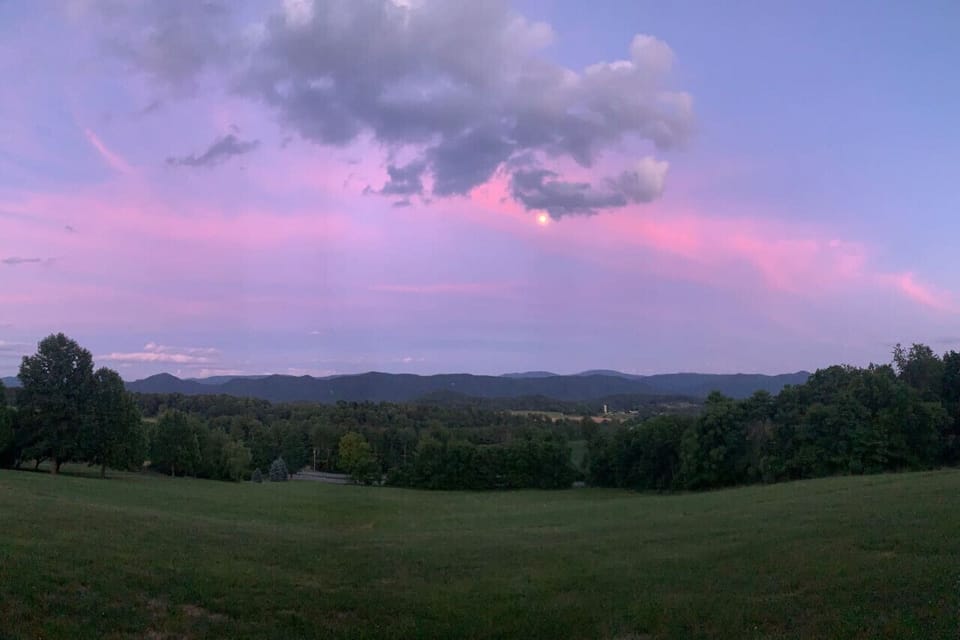 Purple skies on a summer evening.