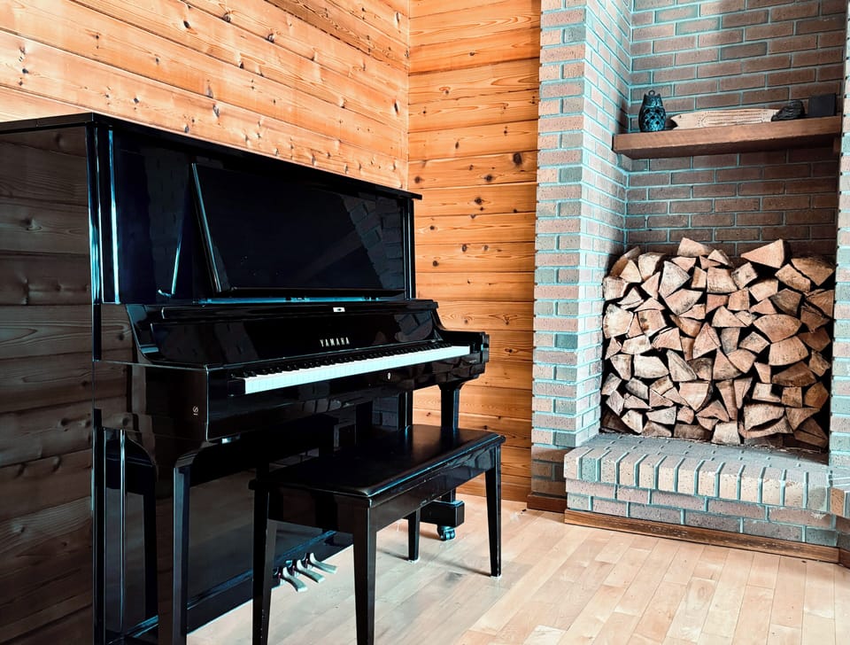 Living Room Yamaha Upright Grand Piano