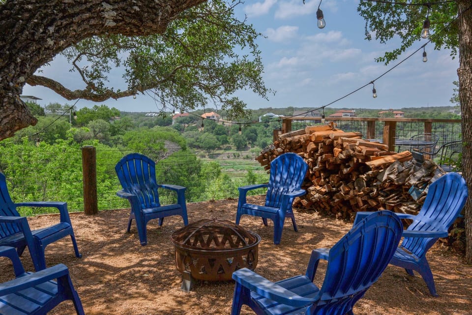 Fire pit at the far end of the property to bring in more closeness to nature.  