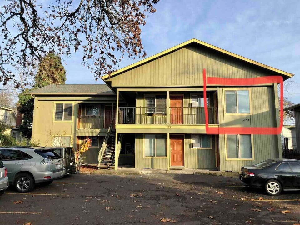 This is Unit 6B. Upstairs and to the left and at the front of the buidling