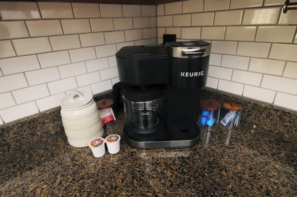 Coffee, tea and creamer provided
