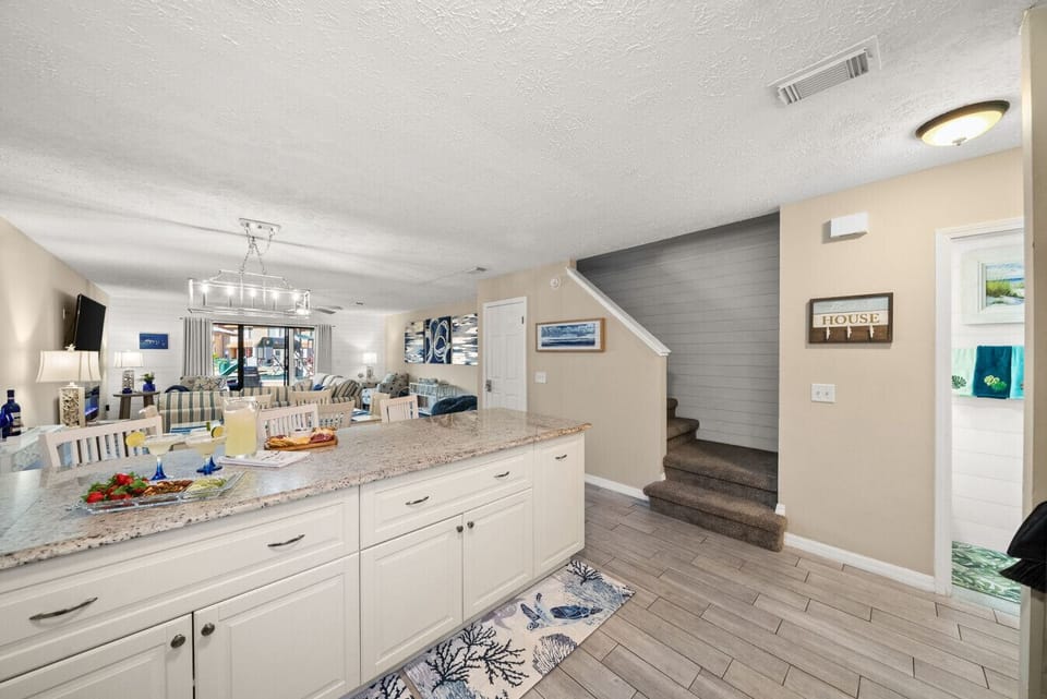 Fully Stocked Kitchen with Stainless Steel Appliances, Keurig Coffee Maker & Island Bar Seating