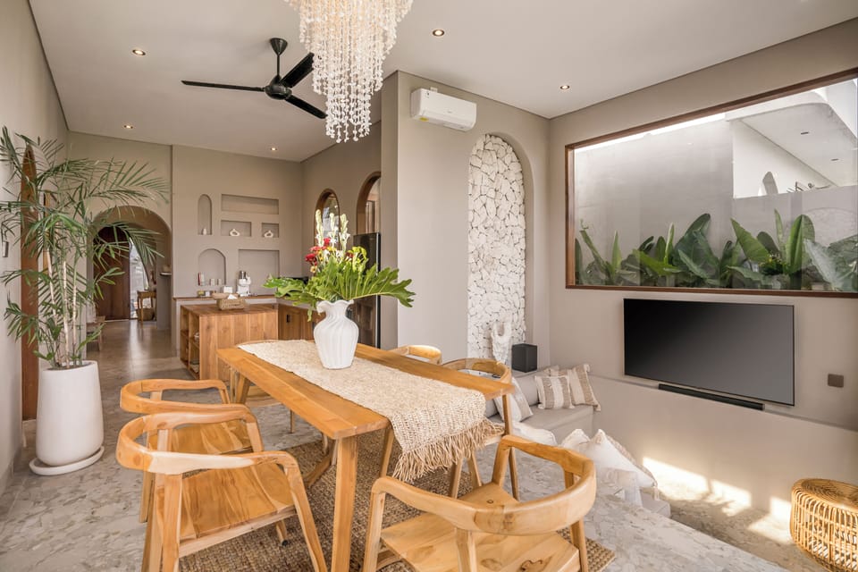 Deluxe Villa, 2 Bedrooms, Private Pool, Pool View | Living area | 32-inch Smart TV with digital channels