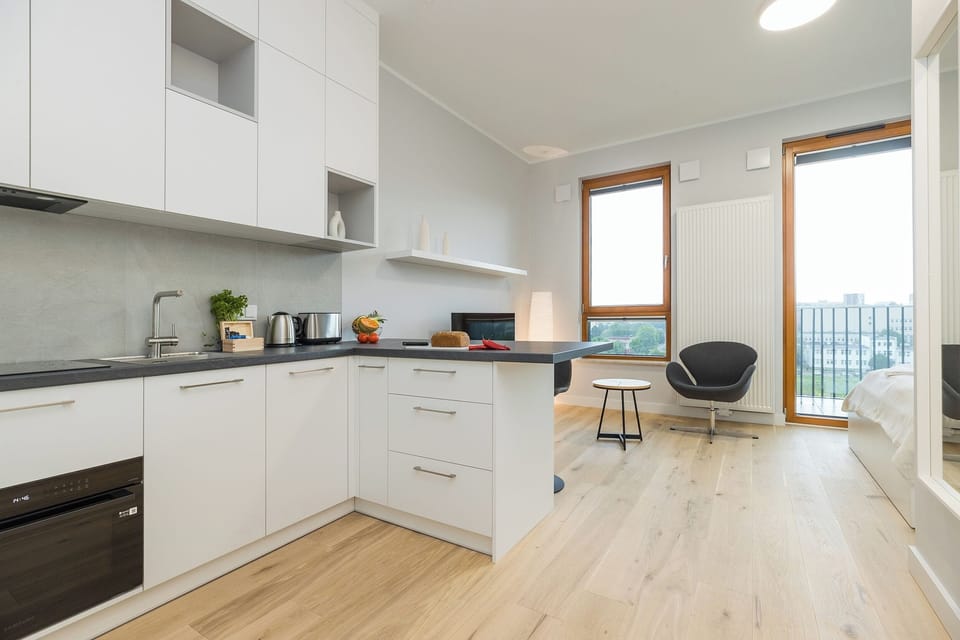 Deluxe Apartment | Private kitchen | Full-size fridge, microwave, oven, stovetop