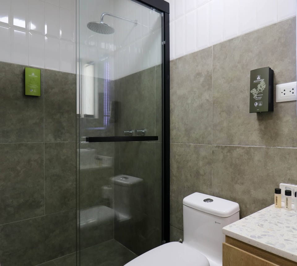 Elegant private bathroom with rain shower