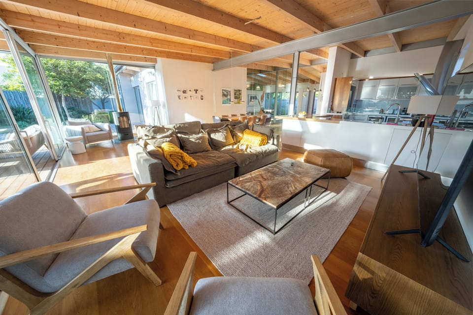 Villa Verdot cozy Living Room with Sofa and Smart TV in the afternoon