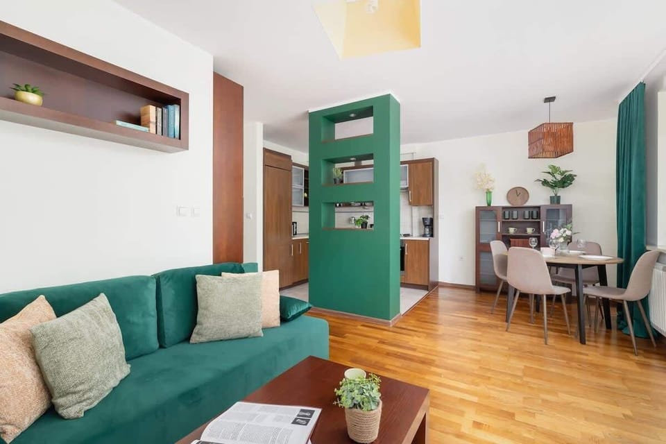 Living room with dining area.