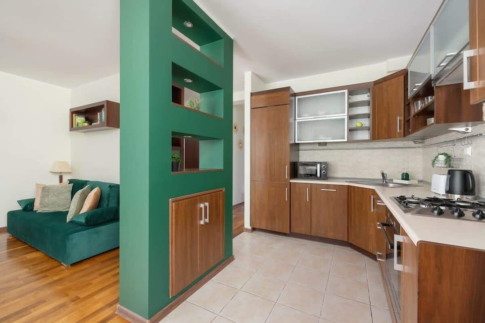 Kitchenette with a coffee machine.