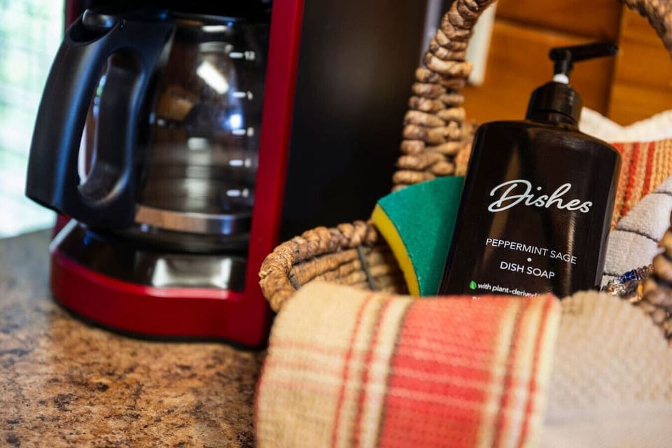 A standard coffee maker is provided for the coffee lovers in your group.