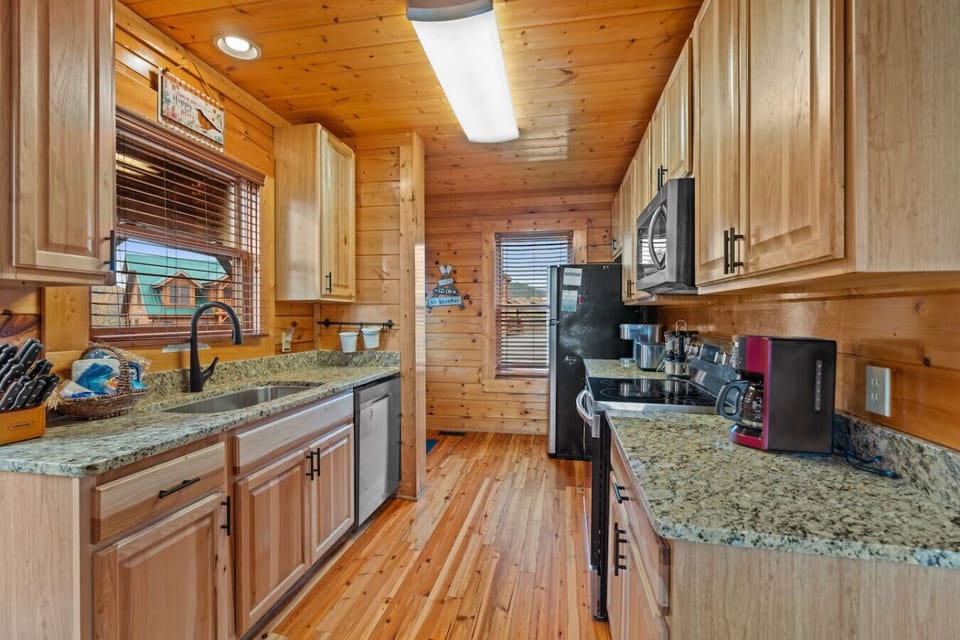 The kitchen is the perfect space to cook meals together or enjoy takeout from any of the wonderful local restaurants.