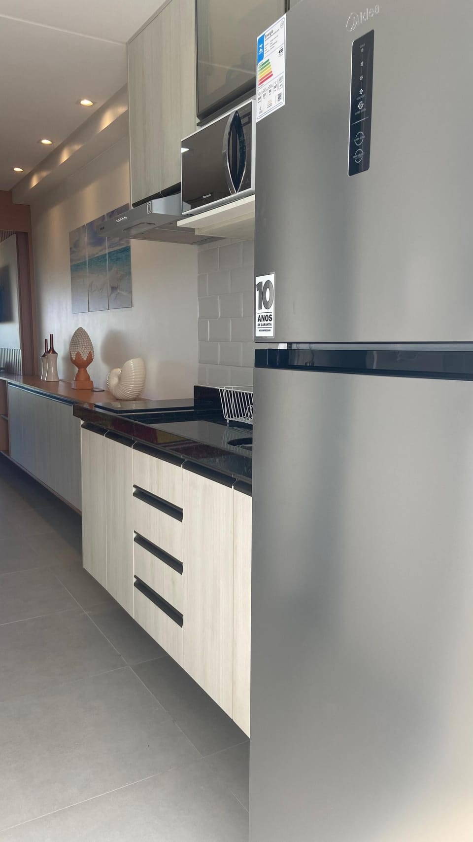 Family Studio, Sea View | Private kitchen | Fridge, microwave, stovetop, cookware/dishes/utensils
