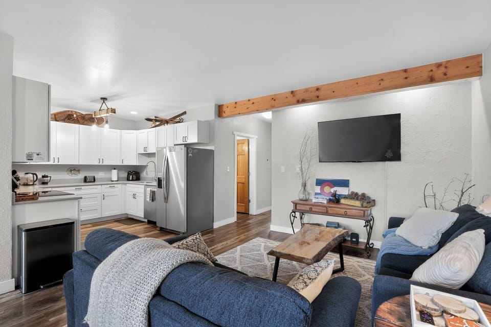 Extra sleeping space with the comfy sleeper sofa when needed.  New 55" smart TV and the views out the window!