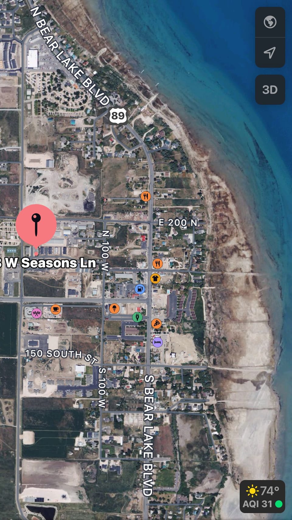 map of location from beach