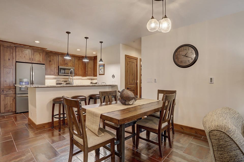 Enjoy dining together or entertain at the dining room table.
