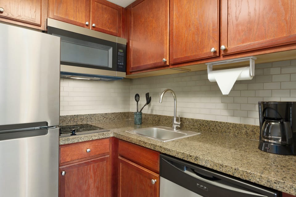 Start your morning off right with a coffee from the coffee maker.