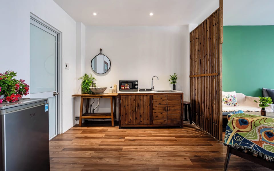 Deluxe Studio, Non Smoking, City View | Private kitchen | Mini-fridge, electric kettle, cleaning supplies, paper towels