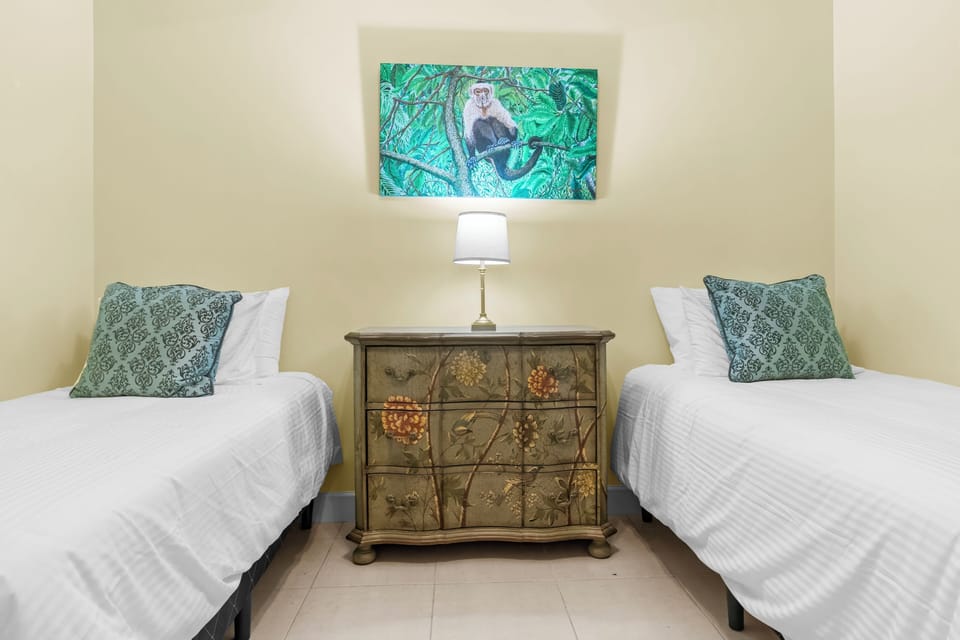 The second bedroom can be configured as two single beds OR a King bed.