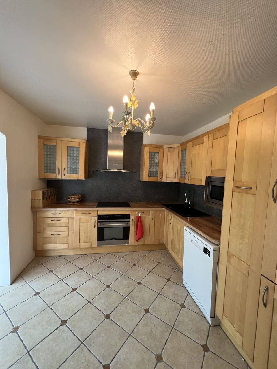 Full-size fridge, microwave, oven, stovetop
