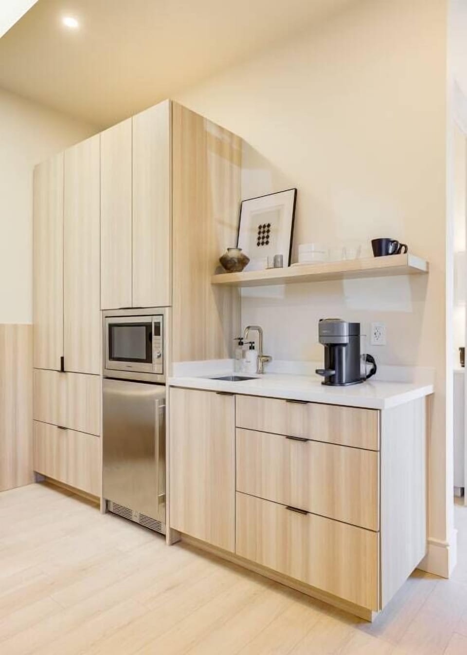 Kitchenette with Nespresso Coffee Machine and Mini Fridge - No Stove