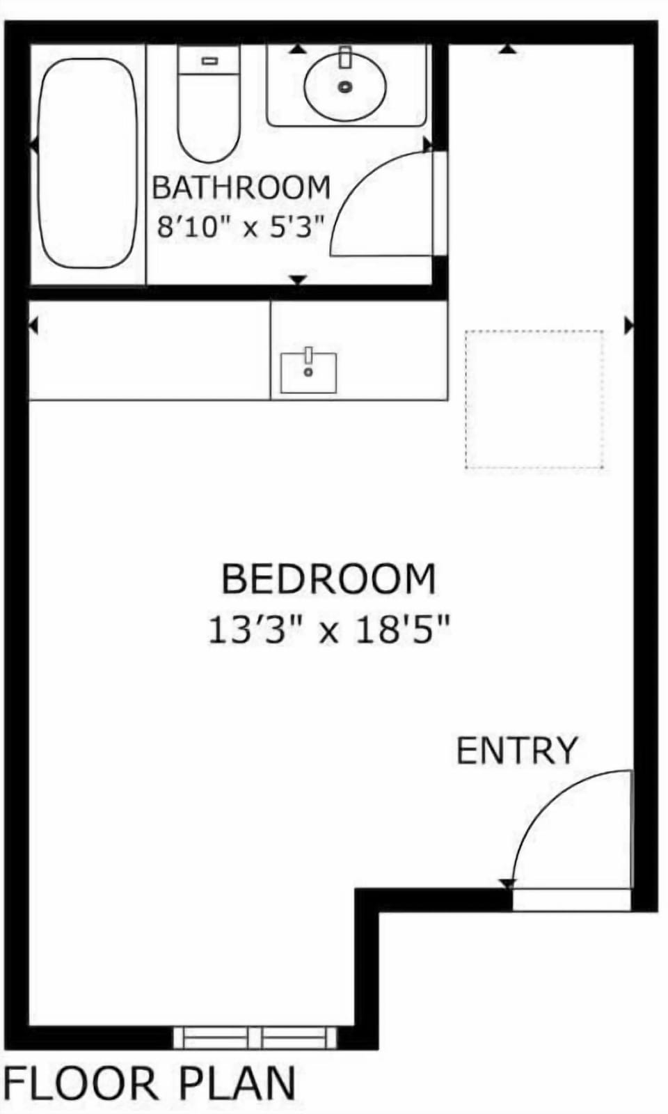 Studio Floorplan 278 Square Feet