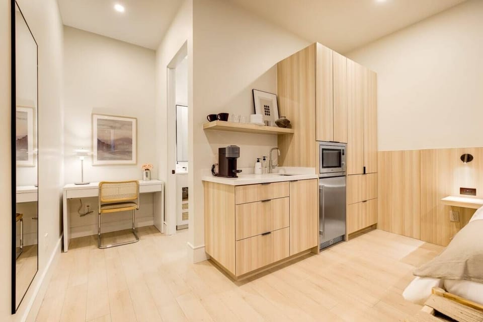 Kitchenette with Nespresso Coffee Machine and Mini Fridge - No Stove