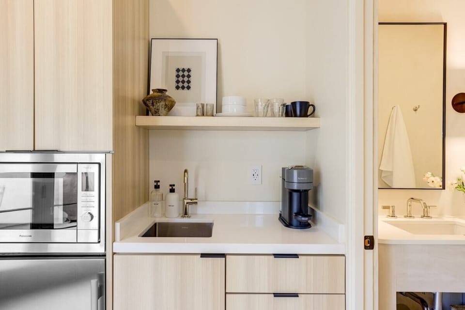 Kitchenette with Nespresso Coffee Machine and Mini Fridge - No Stove