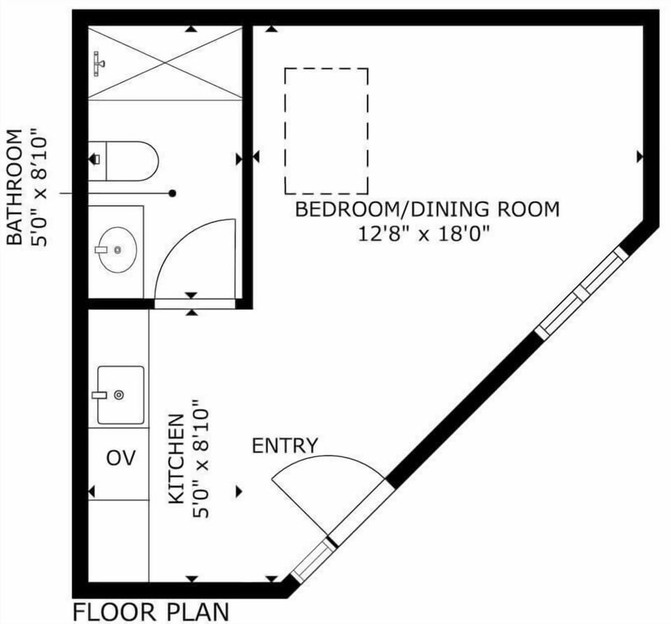 Studio Floorplan 343 Square Feet