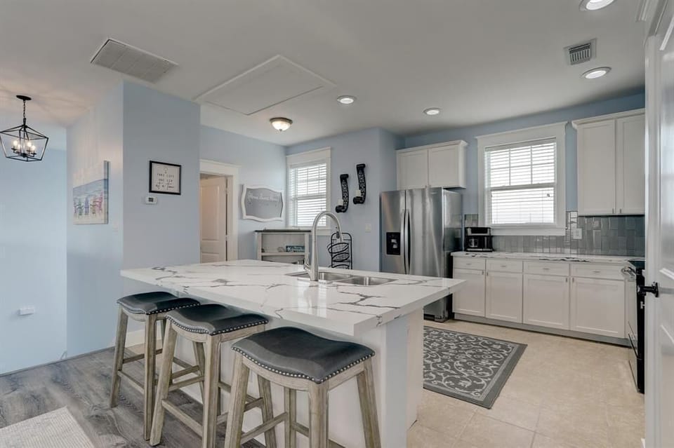 Stainless steel appliances.