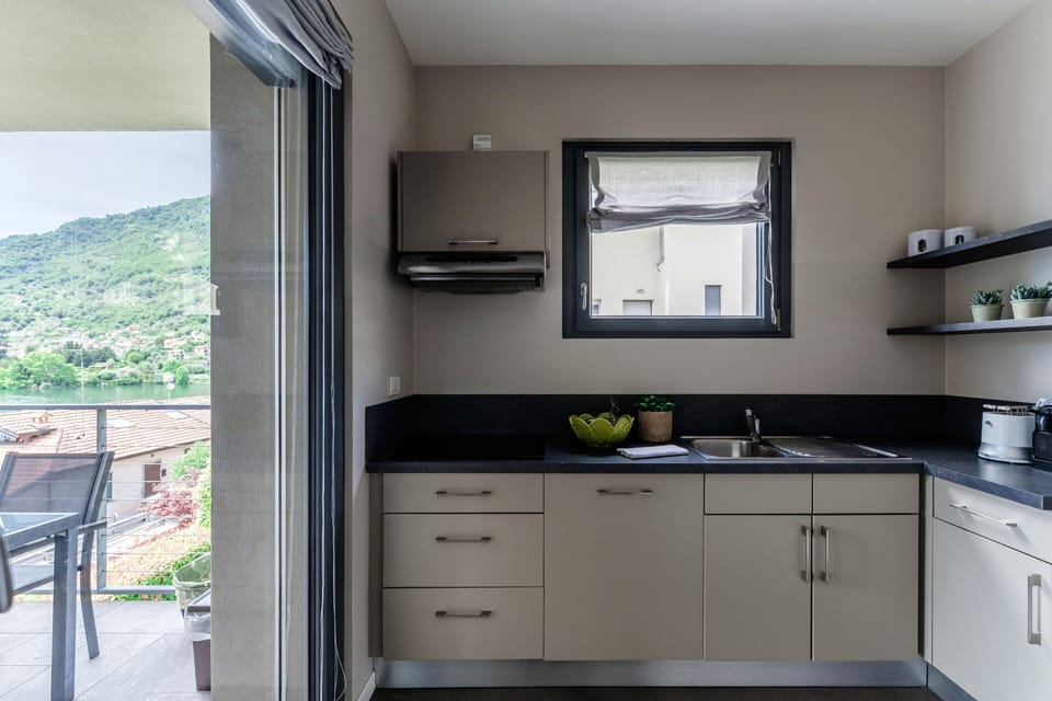 Apartment | Private kitchen | Espresso maker, full-size fridge, microwave, stovetop