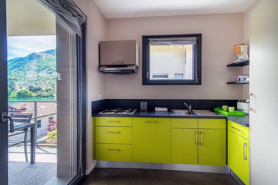 Apartment | Private kitchen | Full-size fridge, microwave, stovetop, dishwasher