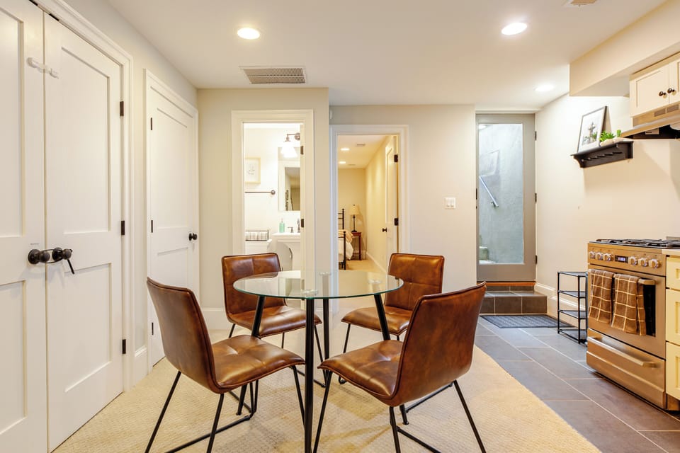 Dining area, bathroom, kitchen and private entrance