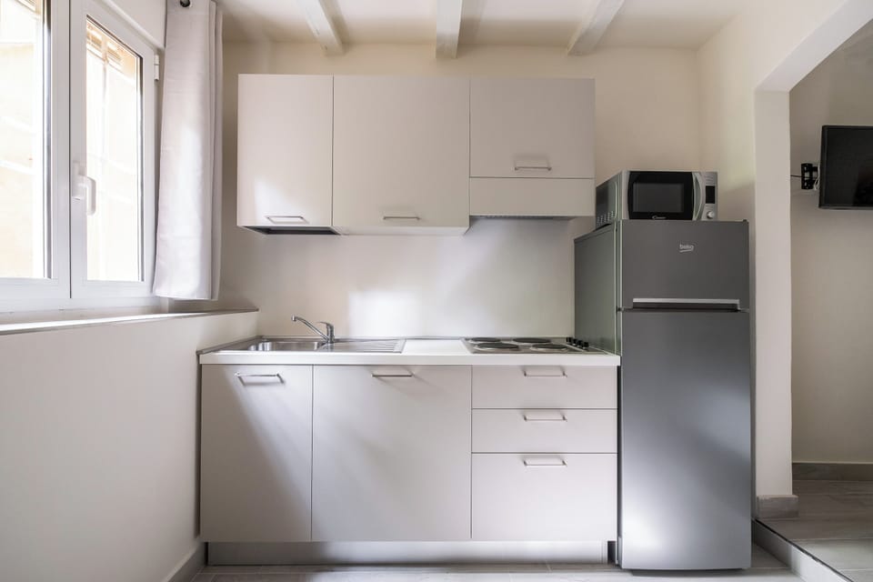 Apartment | Private kitchen | Fridge, microwave, stovetop, espresso maker