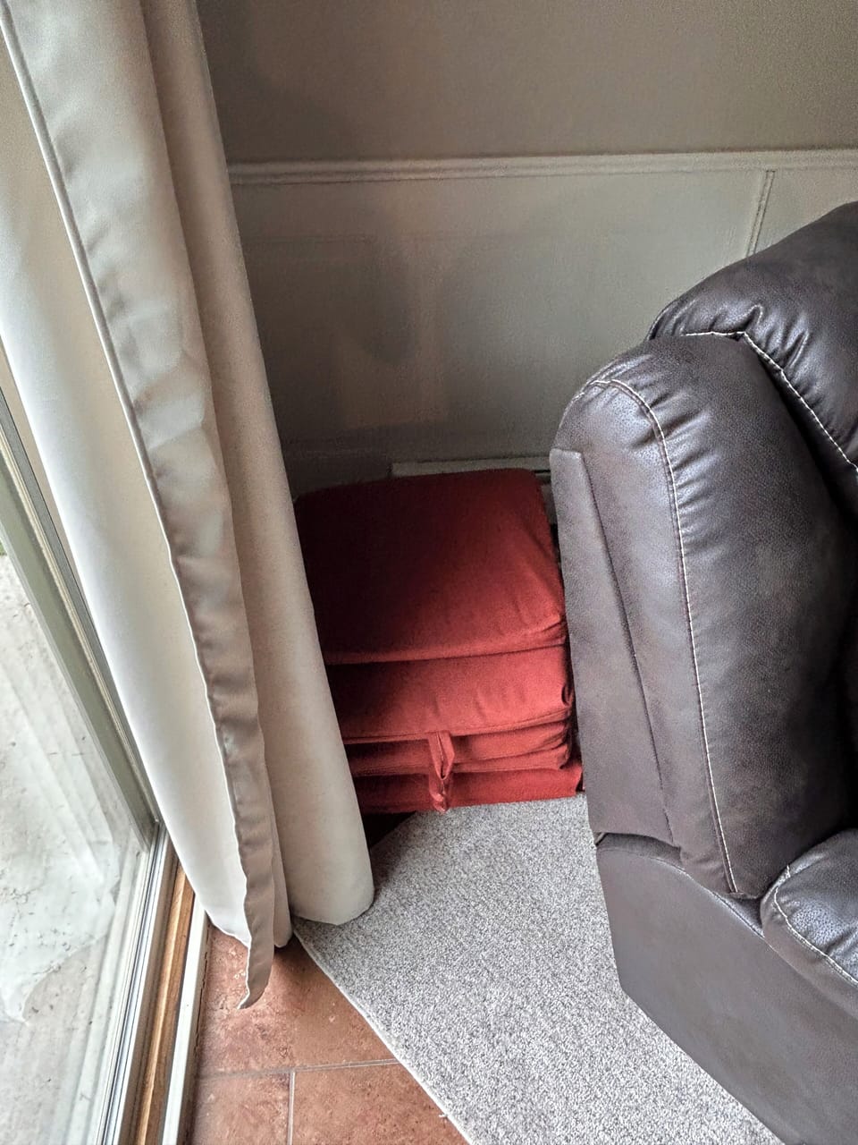 Cushions for patio furniture.  Please put back and don;t let them get wet.