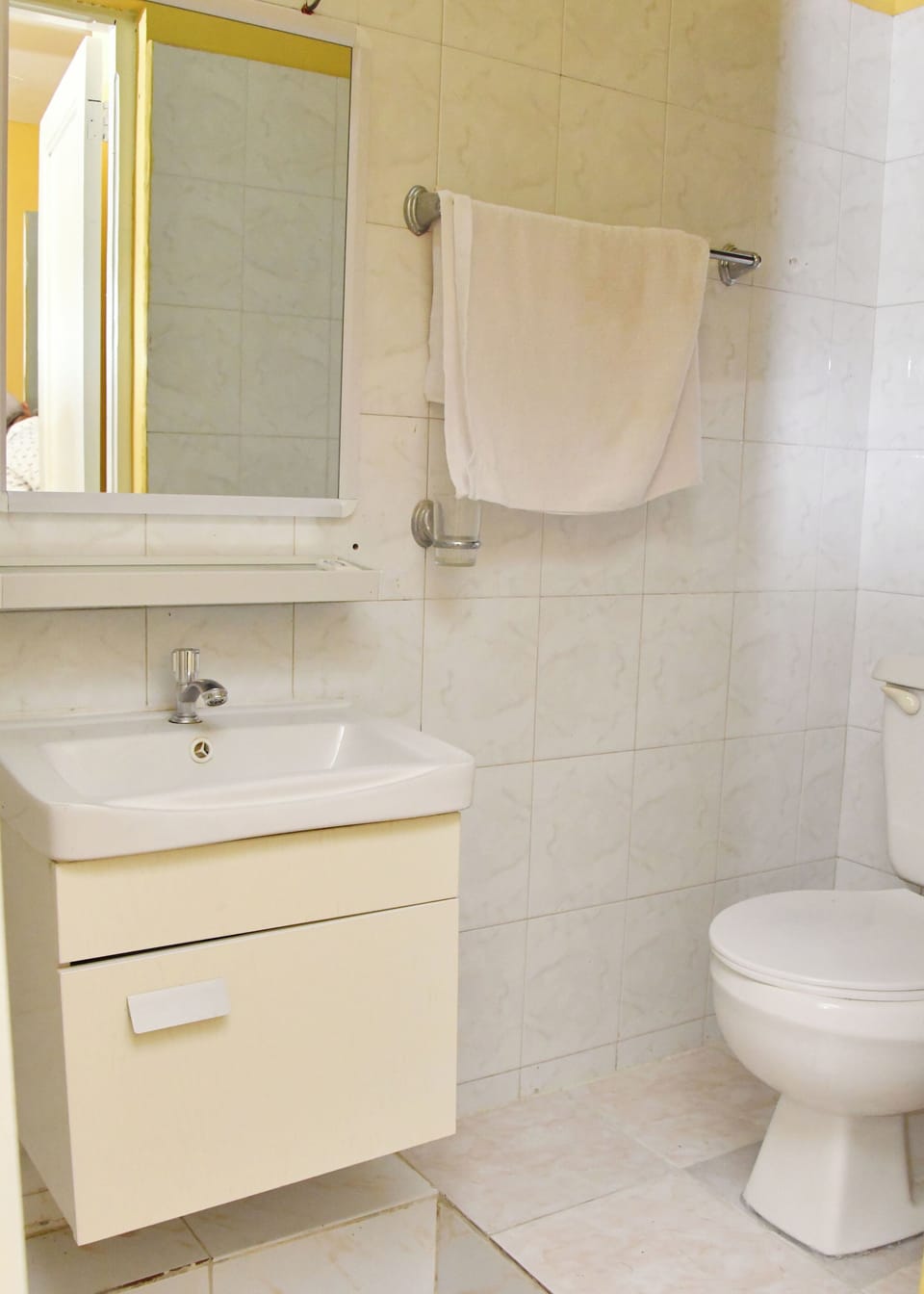Family Triple Room, Courtyard View | Bathroom | Shower, towels, soap, toilet paper