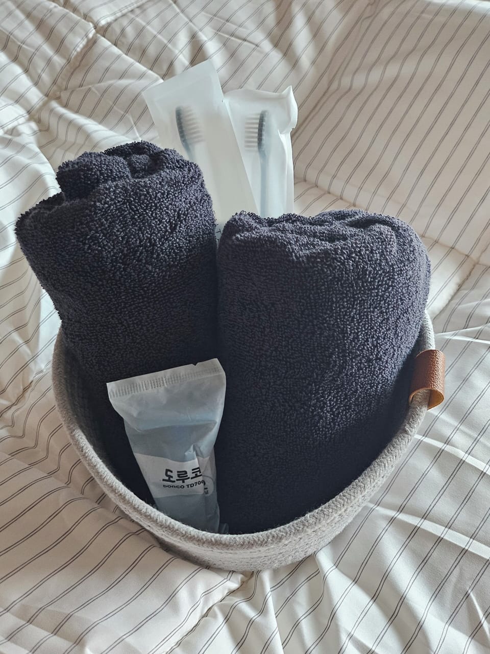 Hypo-allergenic bedding, desk, laptop workspace, soundproofing