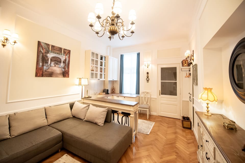Superior Apartment | Living area | 120-cm Smart TV with cable channels, pay movies